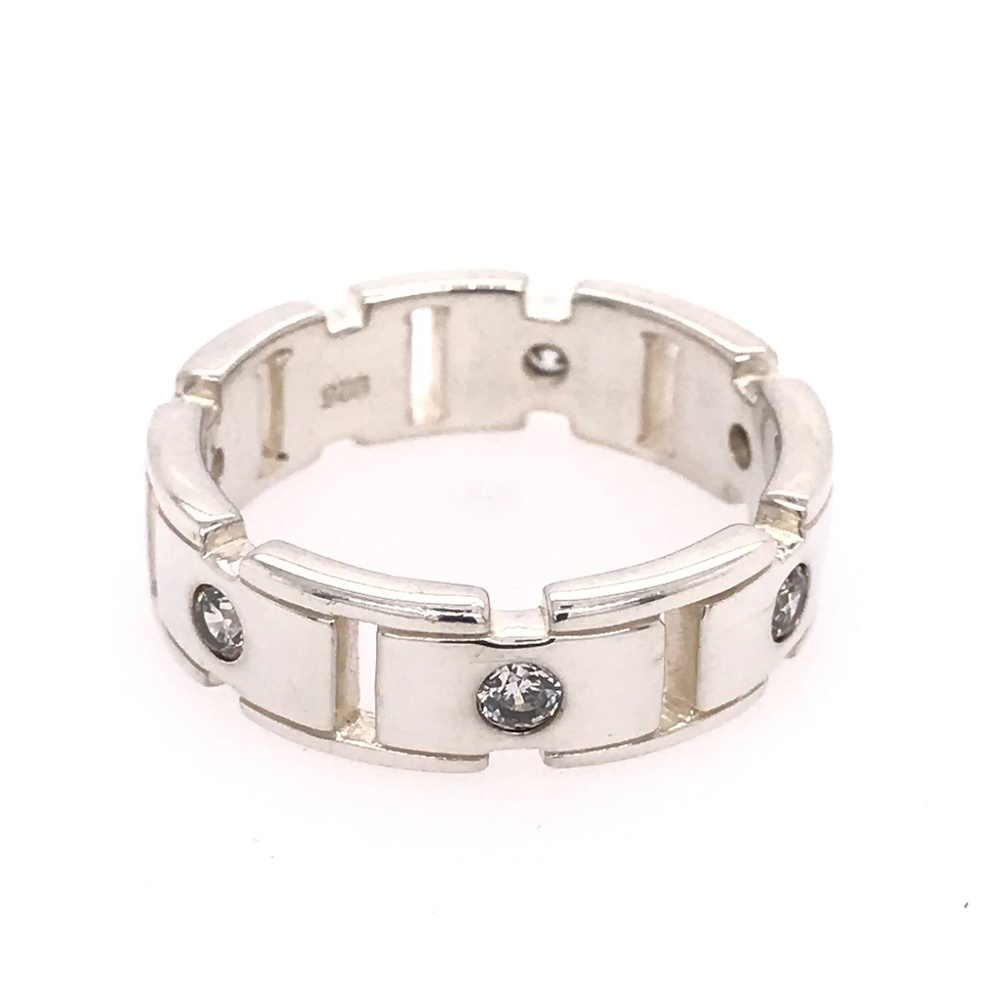 Block Brick Cubic Zirconia Ring